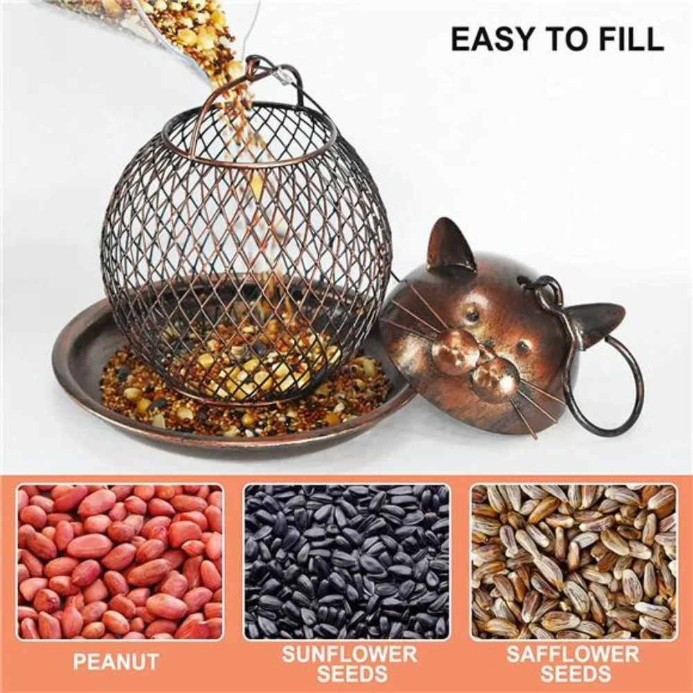 Outside Wild Bird Feeder, Heavy Duty Metal Frame Squirrel Proof Bird Feeders
